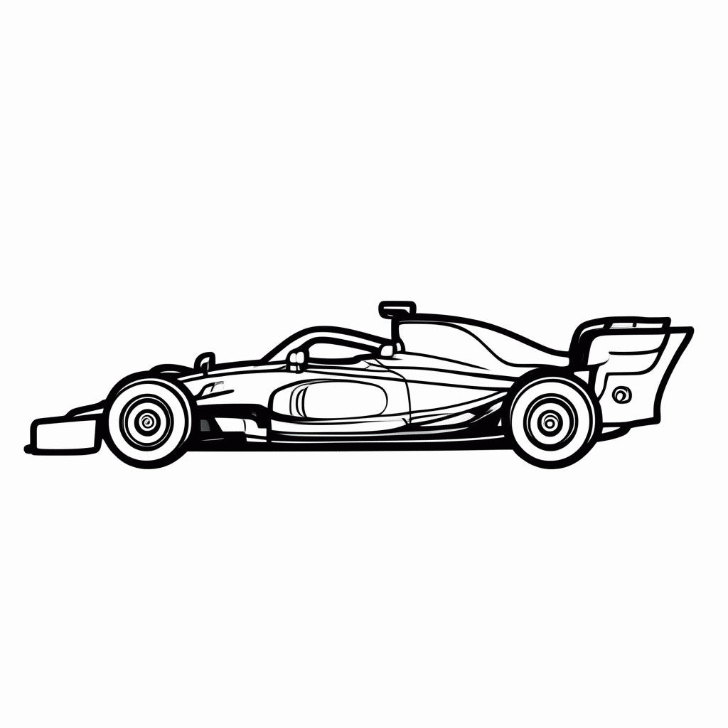 Desenho de Carro F1 Mercedes para colorir e imprimir grátis em folha A4