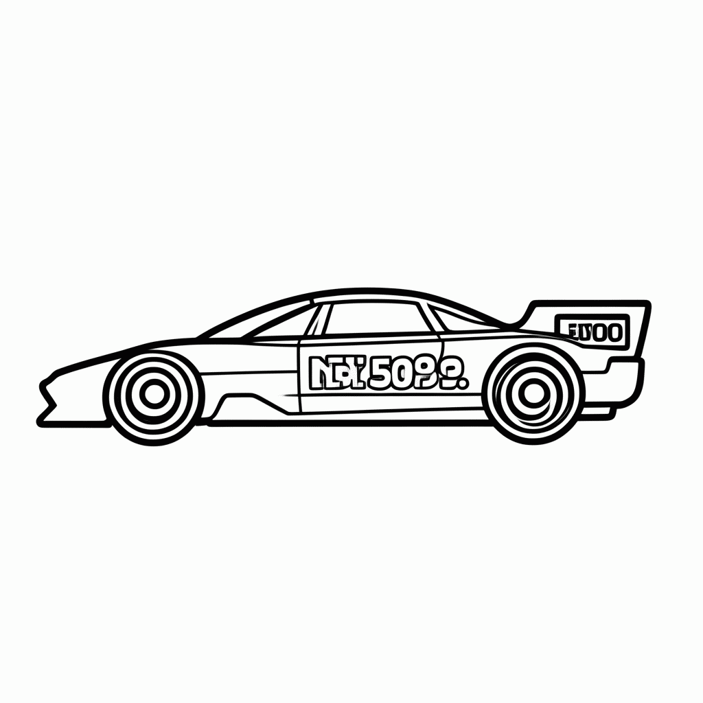 Desenho de Carro Indy 500 para colorir e imprimir grátis em folha A4