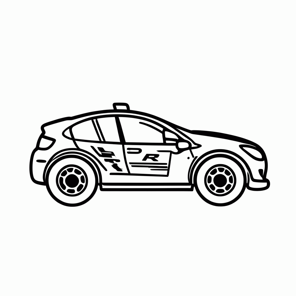 Desenho de Carro Wrc Rally para colorir e imprimir grátis em folha A4