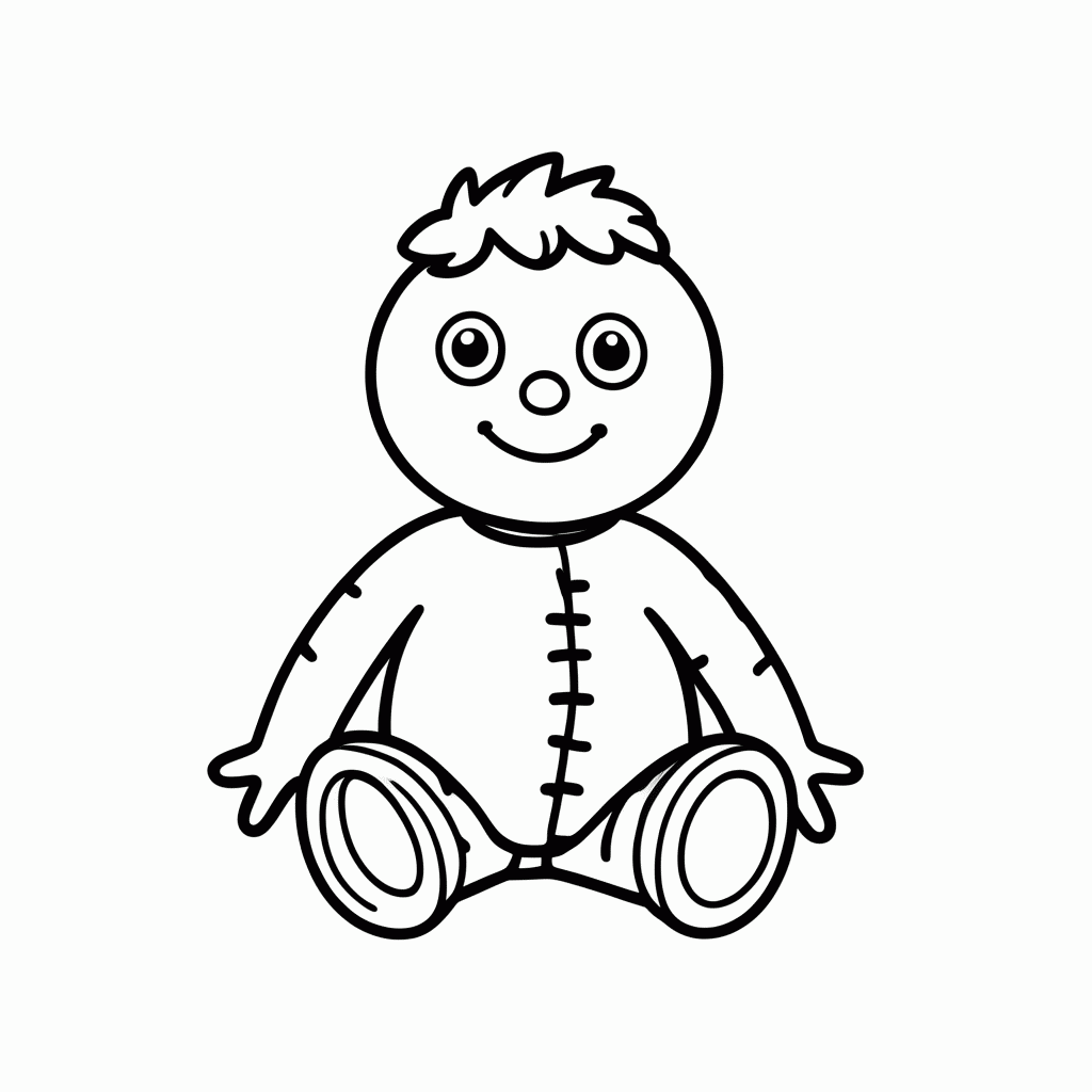 Desenho de Boneco de Pano Falante para colorir e imprimir grátis em folha A4