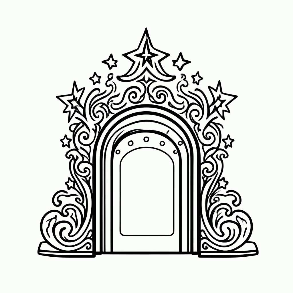 Desenho de Porta Mágica para colorir e imprimir grátis em folha A4