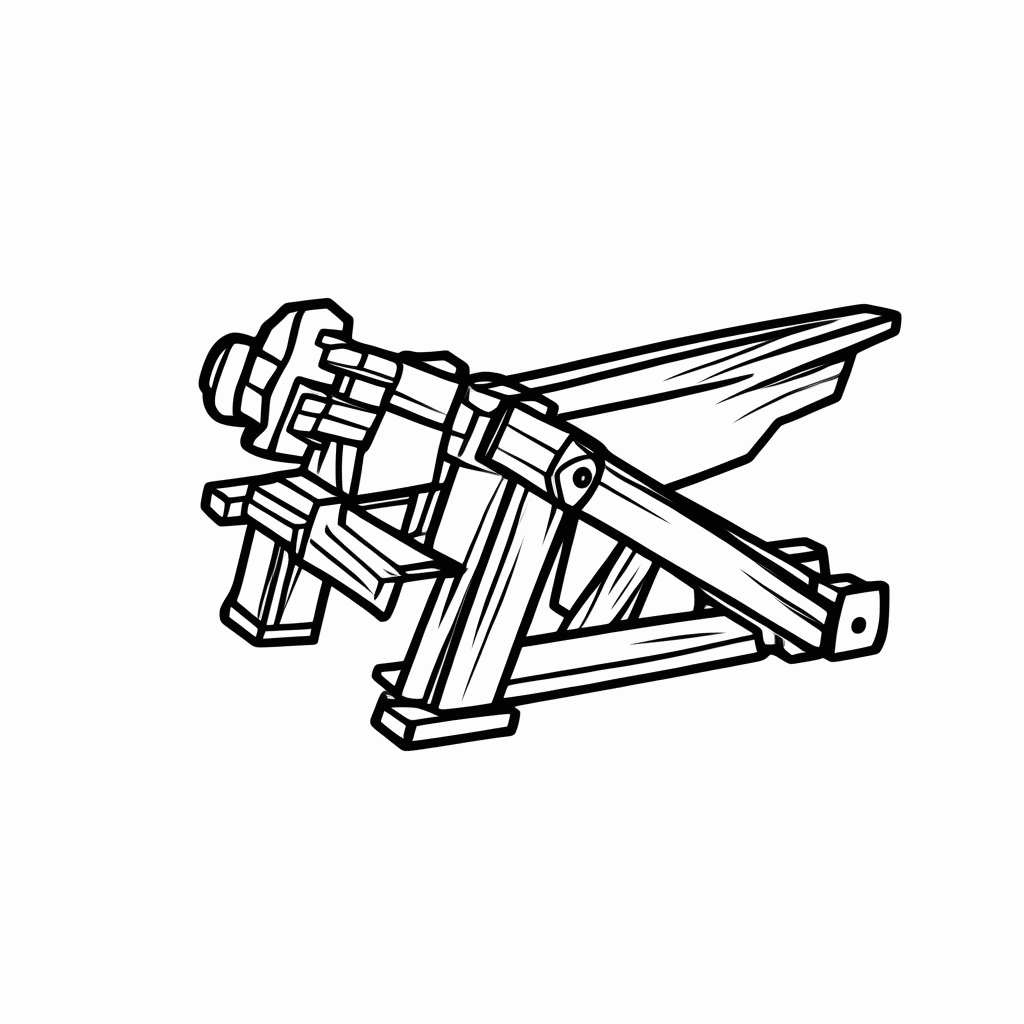 Desenho de Catapulta para colorir e imprimir grátis em folha A4