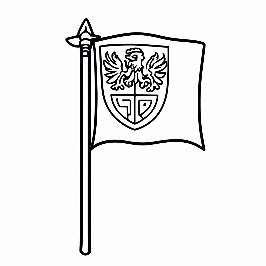 Desenho de Estandarte para colorir e imprimir grátis em folha A4