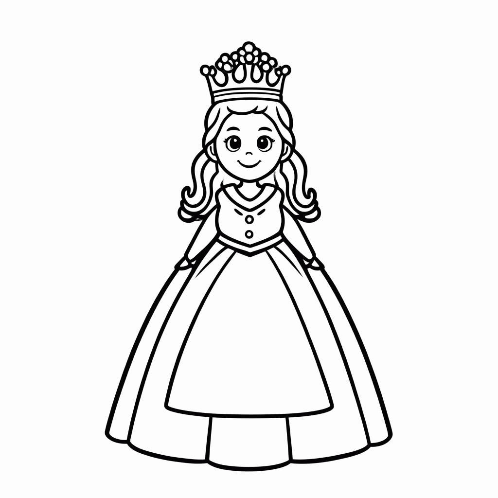 Desenho de Rainha para colorir e imprimir grátis em folha A4