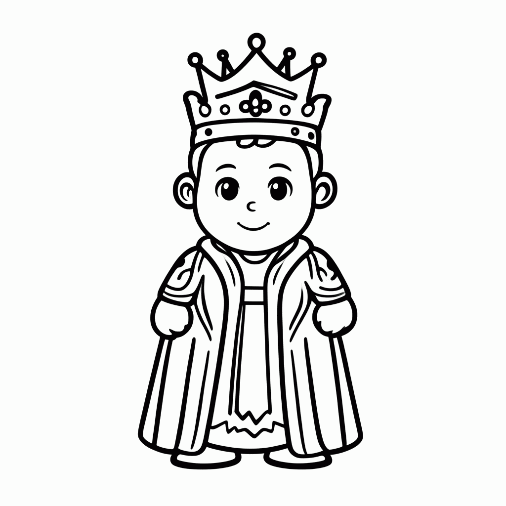 Desenho de Rei para colorir e imprimir grátis em folha A4