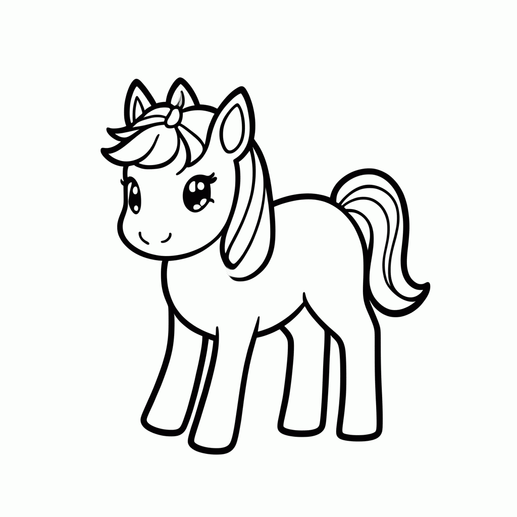 Desenho de Cavalinho Roxo Com Arco Iris para colorir e imprimir grátis em folha A4