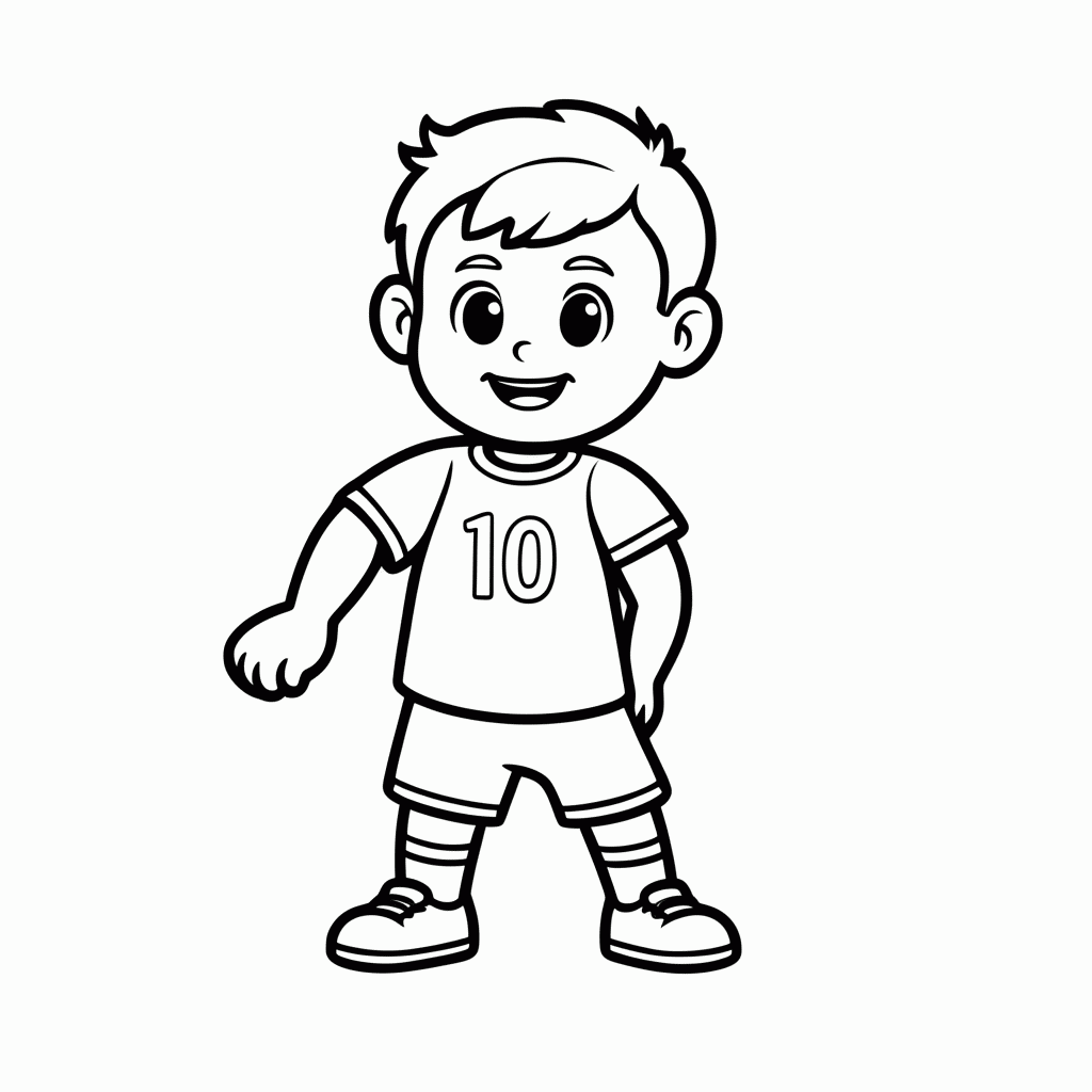 Desenho de Jogador(a) de Futebol Número 10 para colorir e imprimir grátis em folha A4