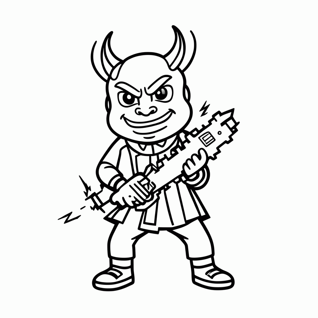 Desenho de Demonio Arma para colorir e imprimir grátis em folha A4