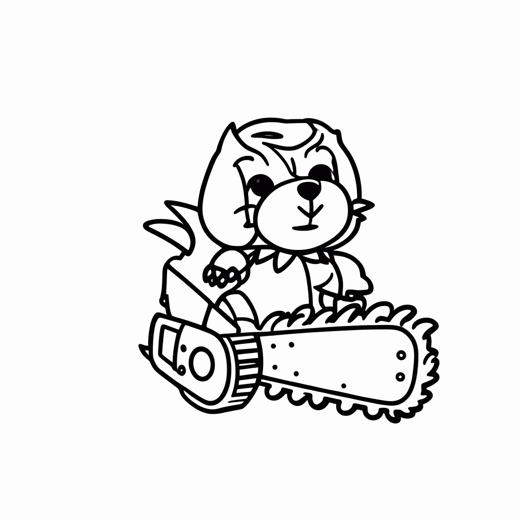 Desenho de Pochita Cao Motosserra para colorir e imprimir grátis em folha A4