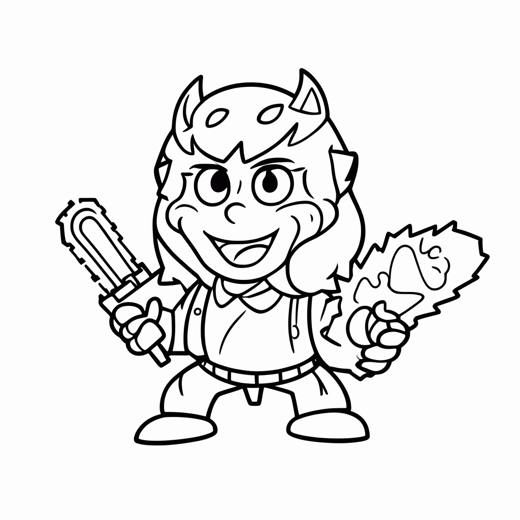 Desenho de Power Chifres Vermelho para colorir e imprimir grátis em folha A4