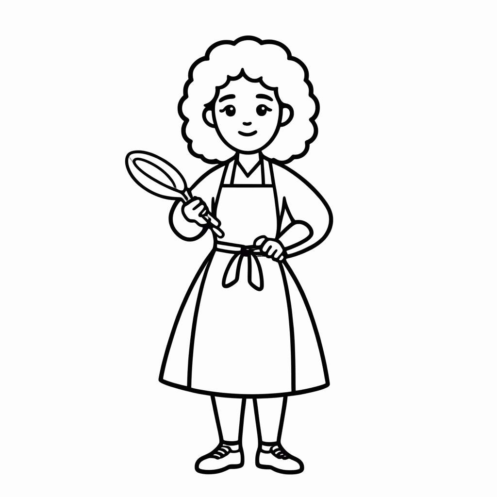 Desenho de Dona Elegante para colorir e imprimir grátis em folha A4