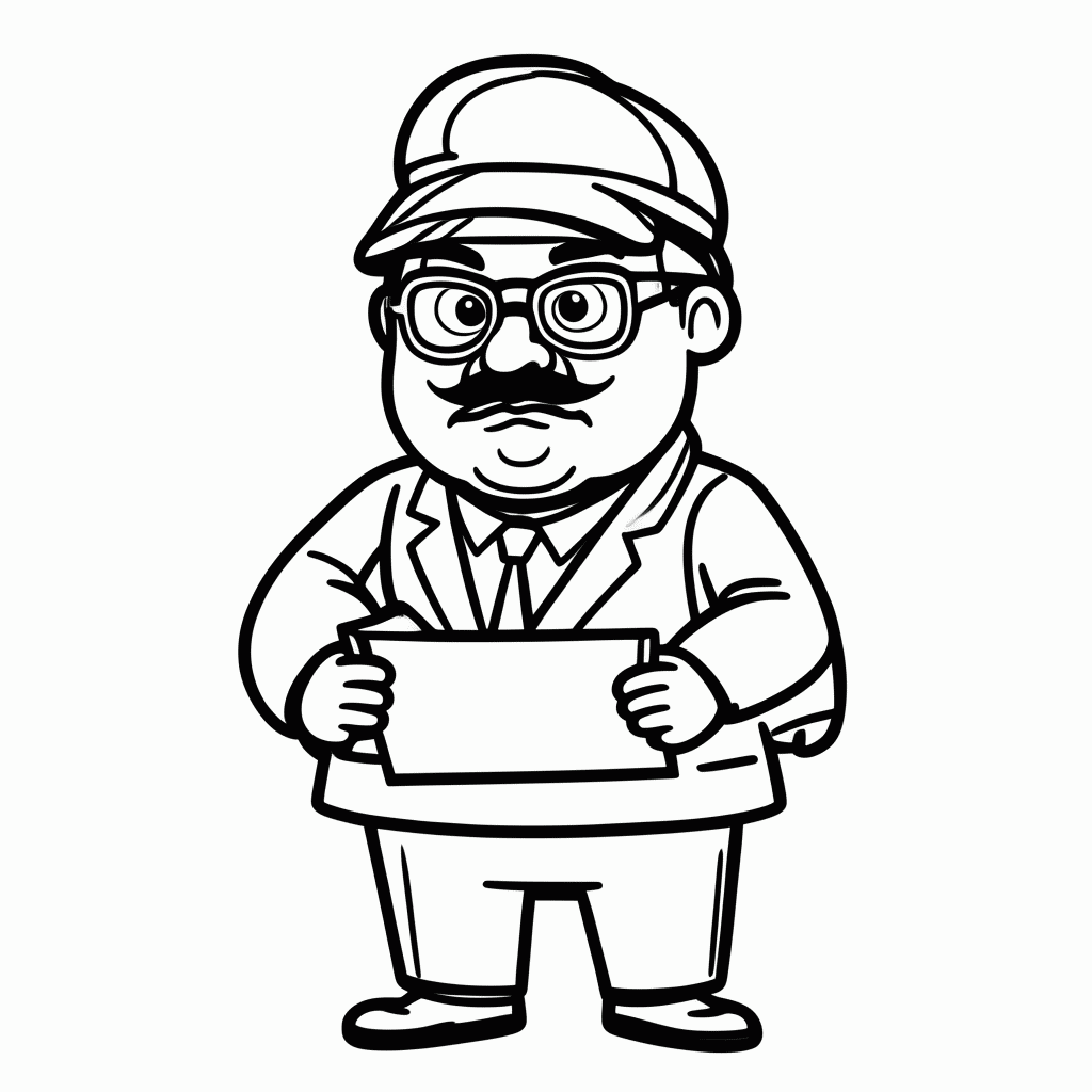 Desenho de Dono da Vila para colorir e imprimir grátis em folha A4