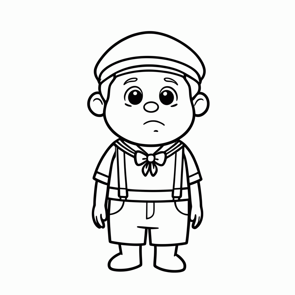 Desenho de Menino Bochechudo para colorir e imprimir grátis em folha A4