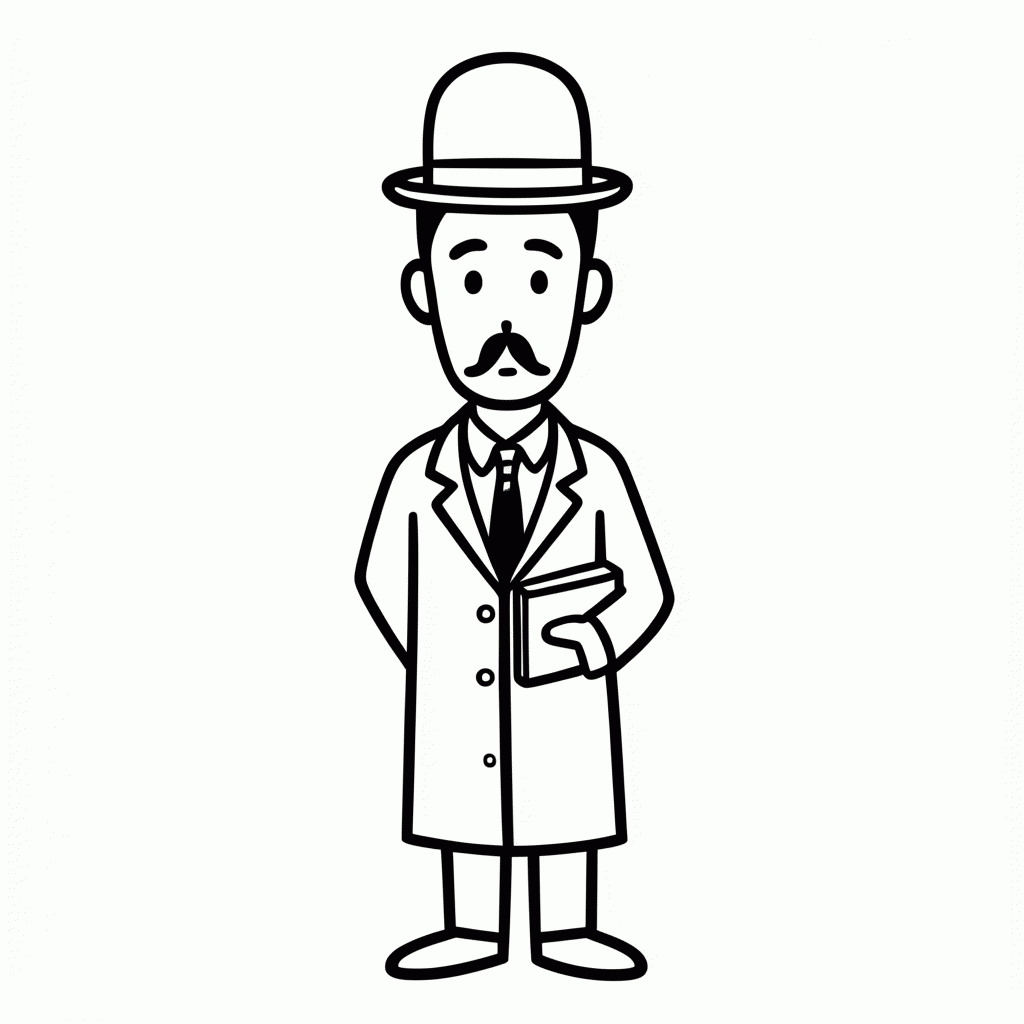 Desenho de Professor de Cartola para colorir e imprimir grátis em folha A4