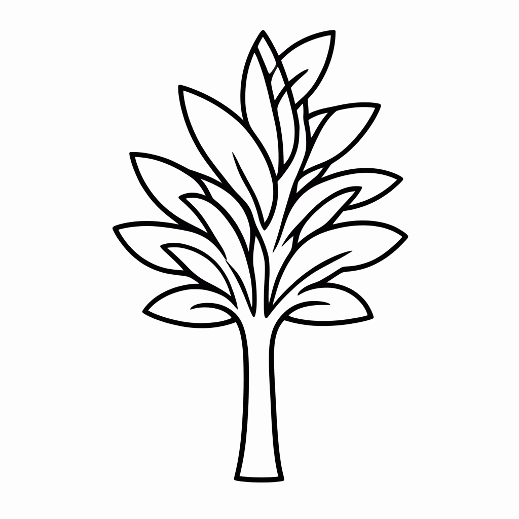 Desenho de Arvore Crescendo para colorir e imprimir grátis em folha A4