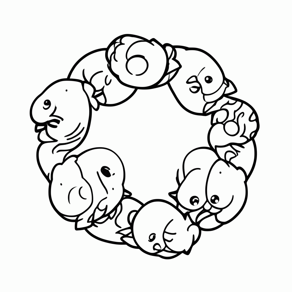 Desenho de Ciclo Galinha Ovo para colorir e imprimir grátis em folha A4