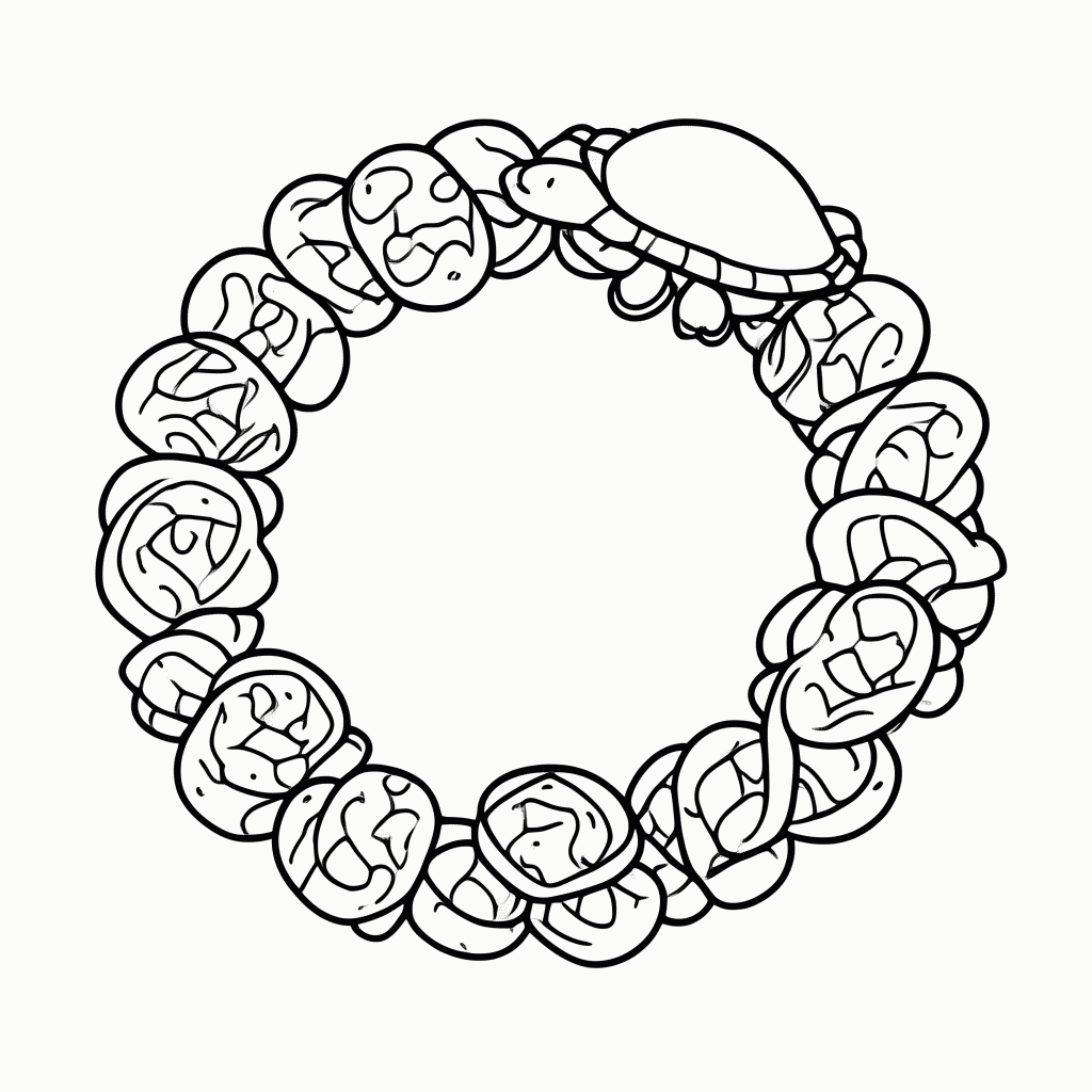 Desenho de Ciclo Tartaruga para colorir e imprimir grátis em folha A4