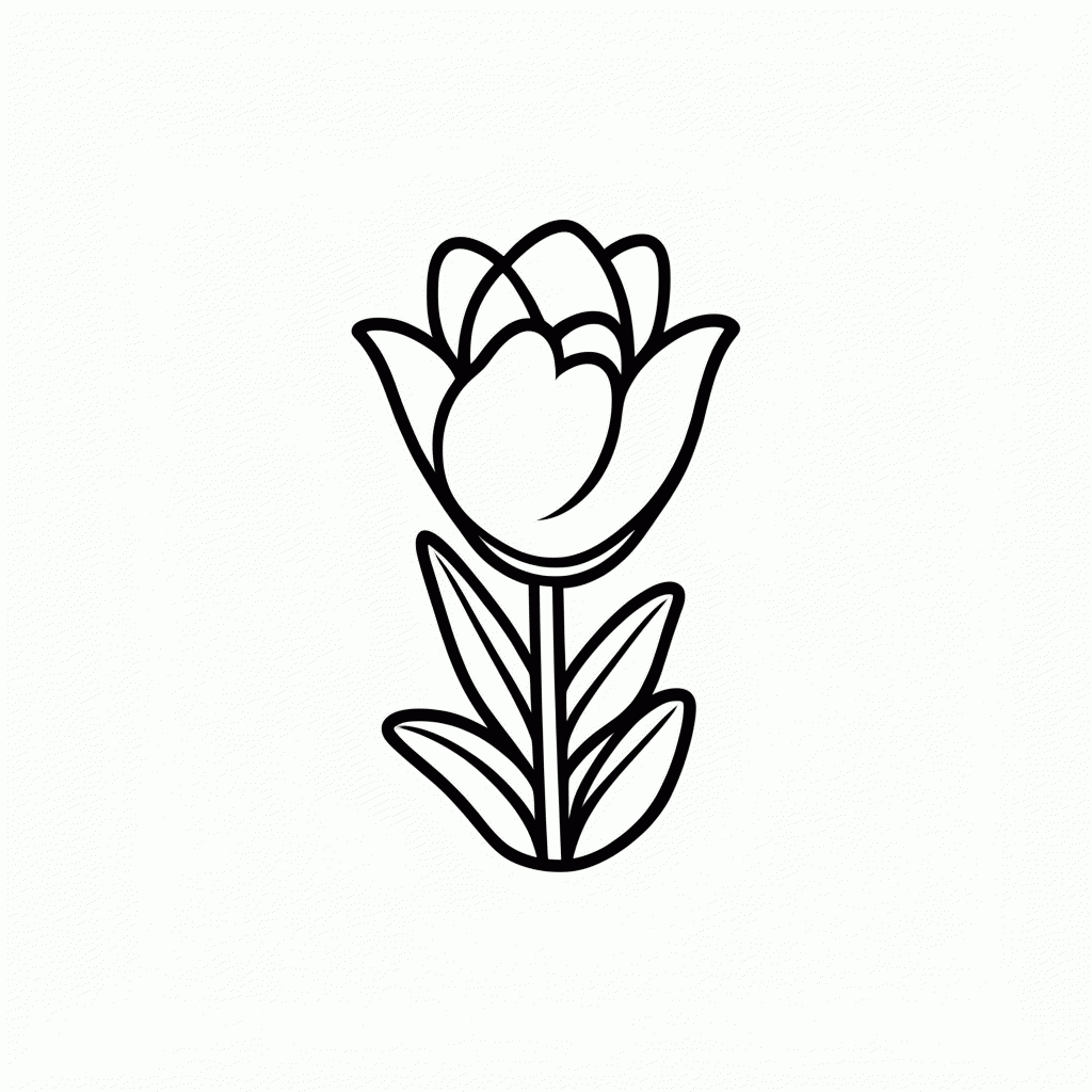 Desenho de Flor Abrindo para colorir e imprimir grátis em folha A4