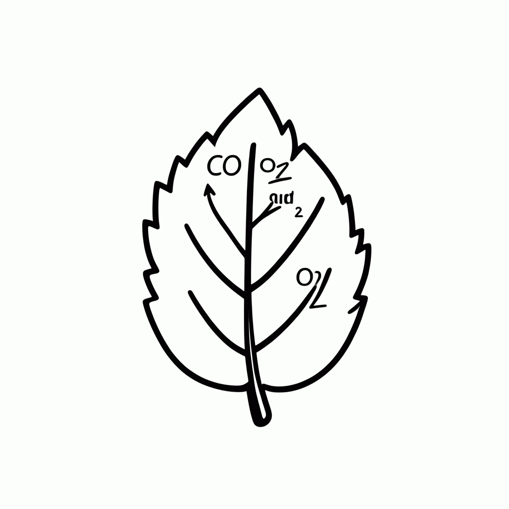 Desenho de Fotossintese Folha para colorir e imprimir grátis em folha A4
