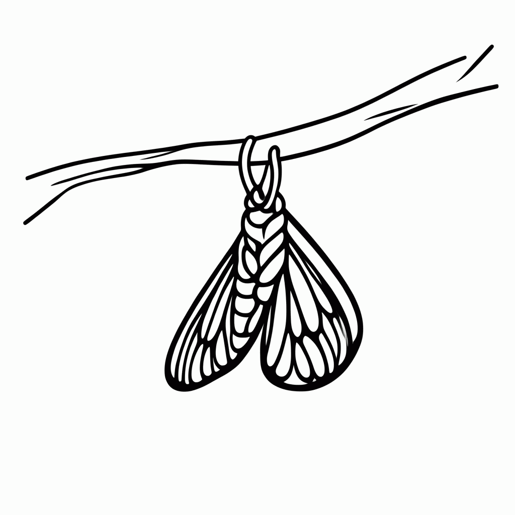 Desenho de Metamorfose Borboleta 3 para colorir e imprimir grátis em folha A4