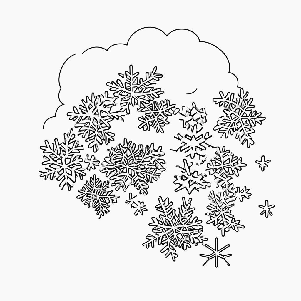 Desenho de Neve Formacao para colorir e imprimir grátis em folha A4