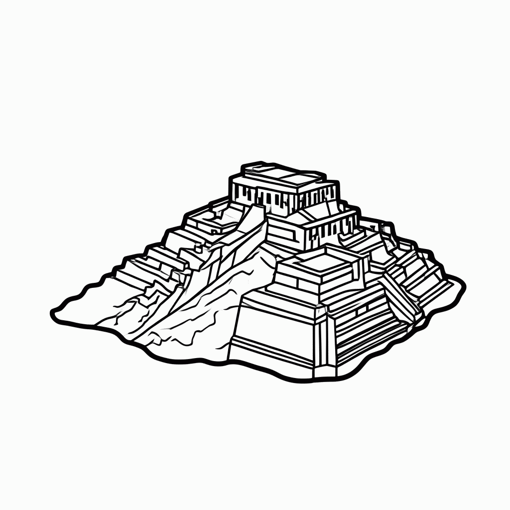 Desenho de Machu Picchu Peru para colorir e imprimir grátis em folha A4