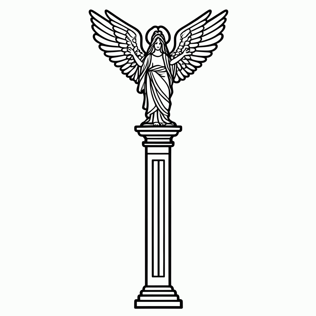 Desenho de Cidade do México (Anjo da Independência) para colorir e imprimir grátis em folha A4