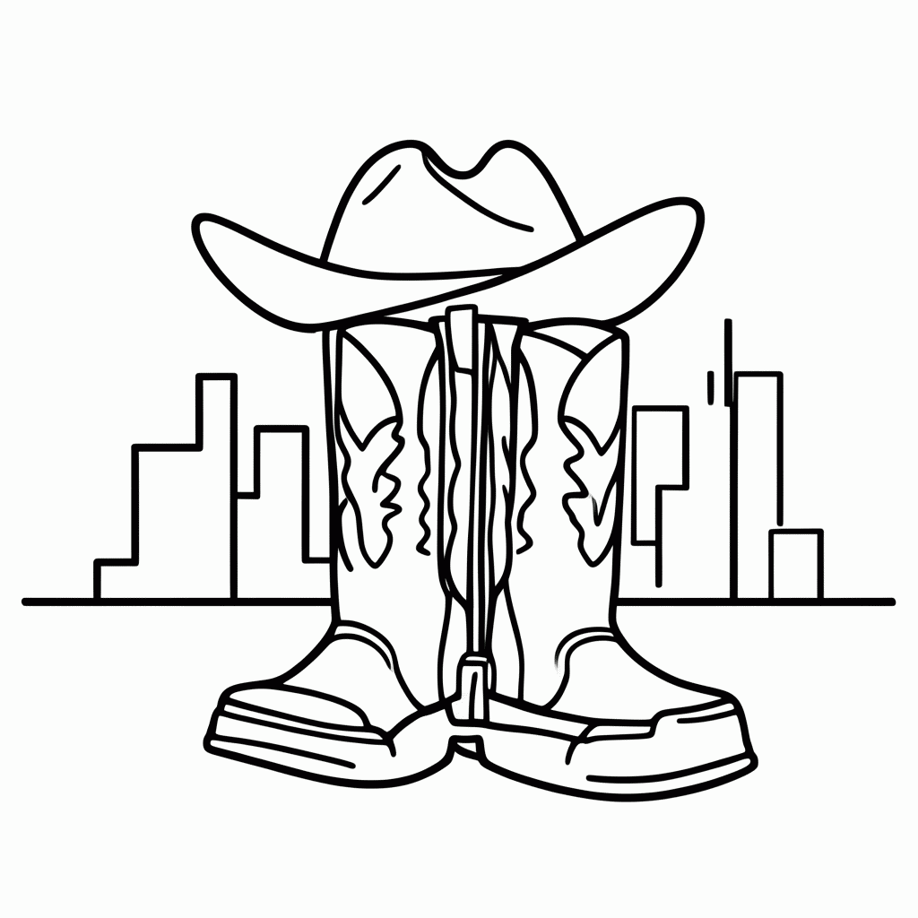 Desenho de Dallas (Chapéu de Cowboy) para colorir e imprimir grátis em folha A4