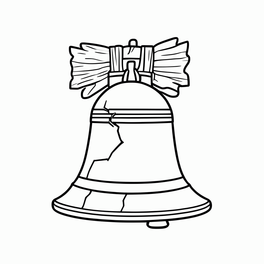 Desenho de Filadélfia (Sino da Liberdade) para colorir e imprimir grátis em folha A4