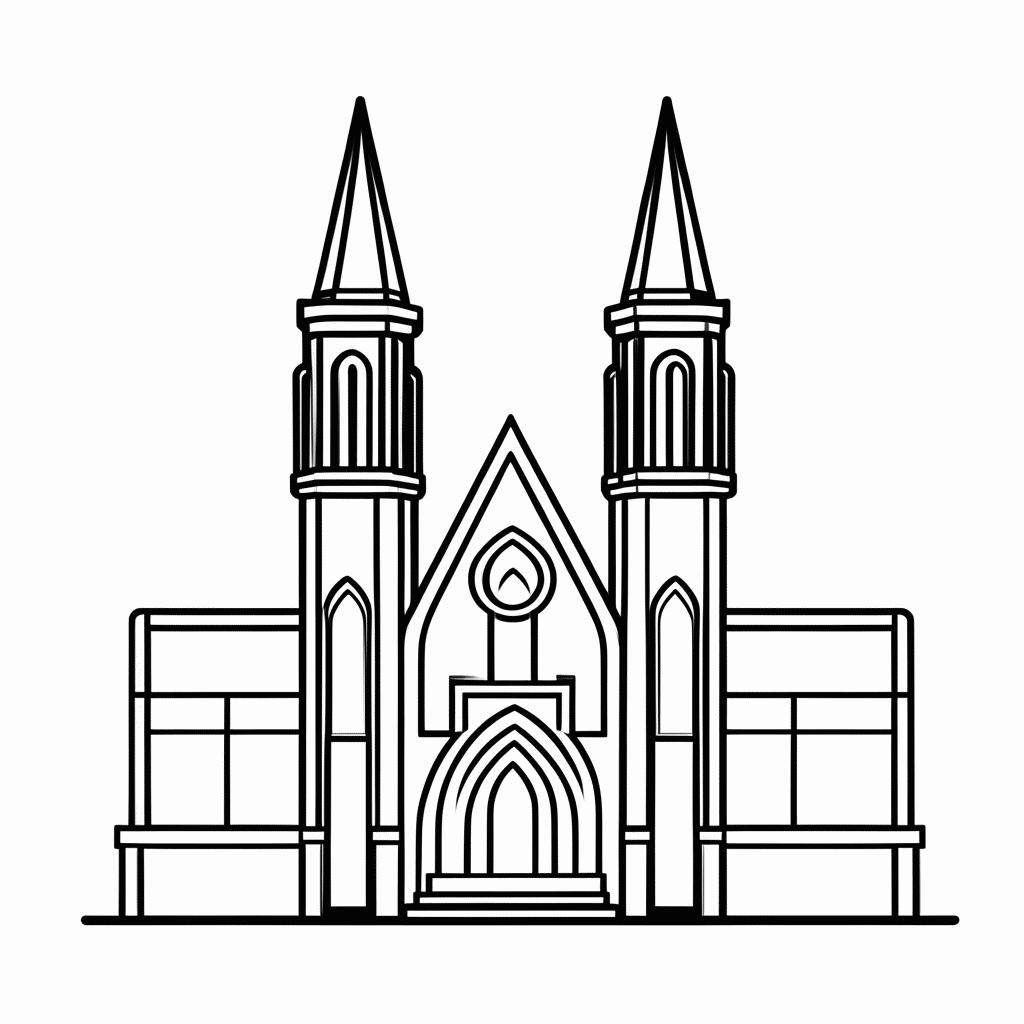 Desenho de Guadalajara (Catedral) para colorir e imprimir grátis em folha A4