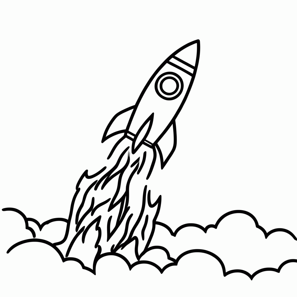 Desenho de Houston (Foguete Espacial) para colorir e imprimir grátis em folha A4