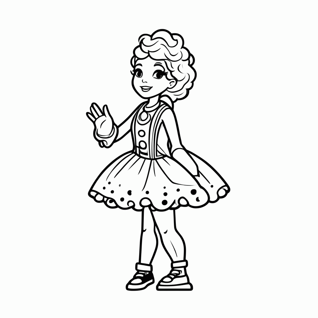 Desenho de Lhama Amestrada Saia Laranja para colorir e imprimir grátis em folha A4