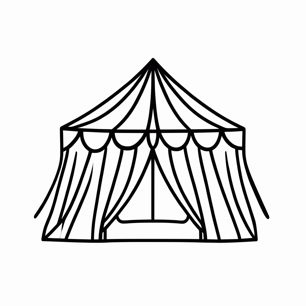 Desenho de Tenda De Circo Listras para colorir e imprimir grátis em folha A4