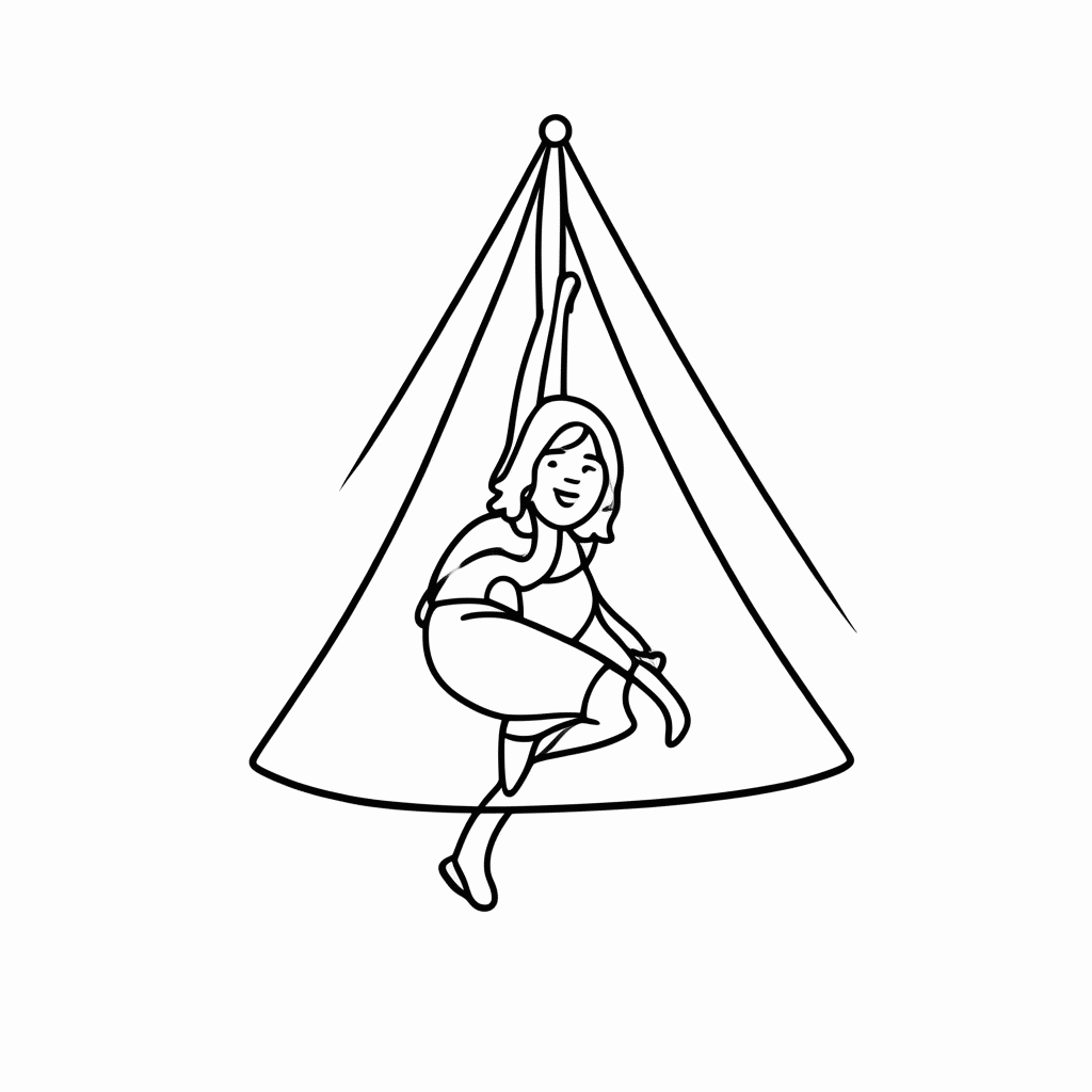 Desenho de Trapezista Corda Bamba para colorir e imprimir grátis em folha A4