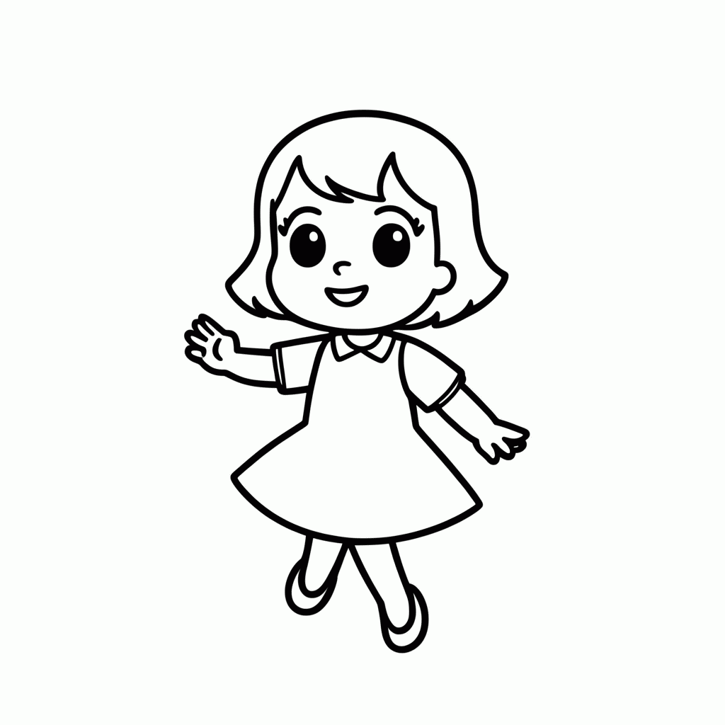 Desenho de Mocinha dos Anos 20 para colorir e imprimir grátis em folha A4