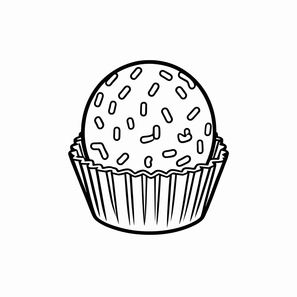 Desenho de Brigadeiro para colorir e imprimir grátis em folha A4