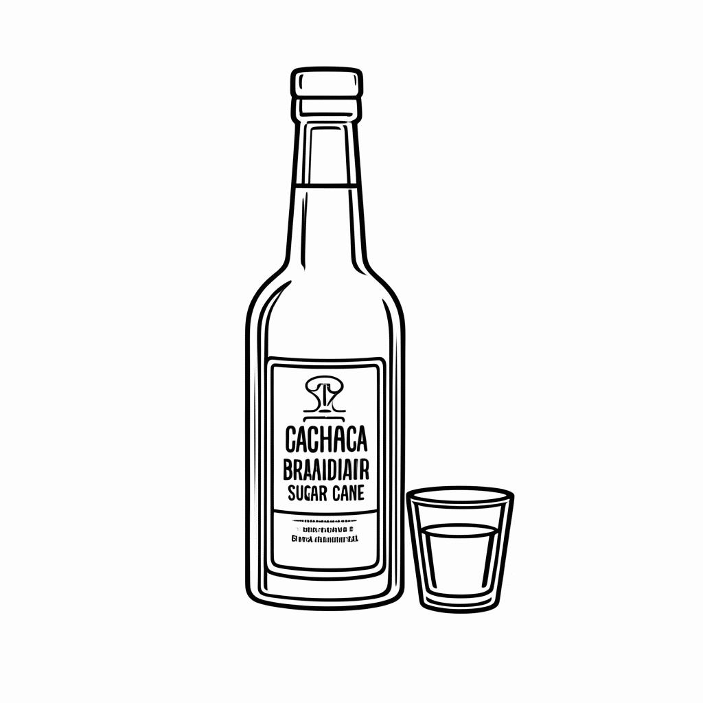 Desenho de Cachaca para colorir e imprimir grátis em folha A4