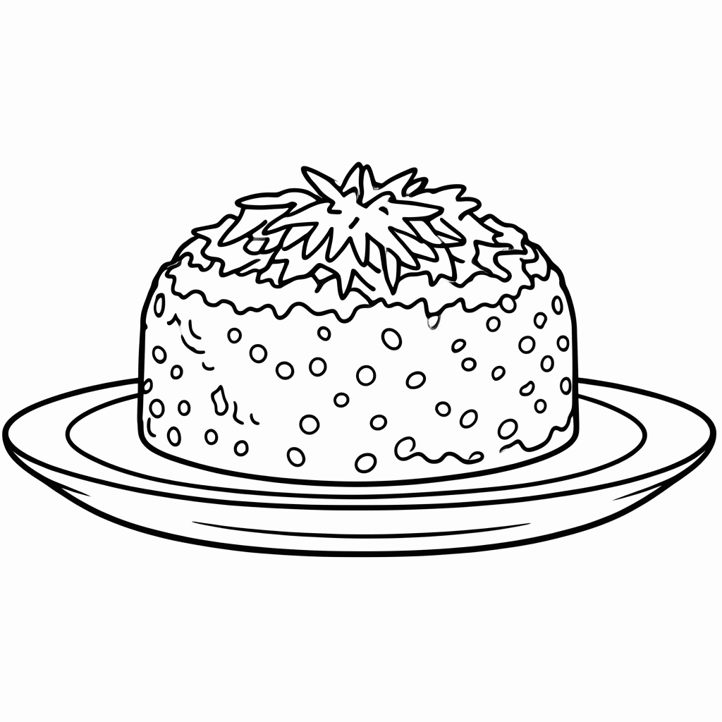 Desenho de Cuscuz para colorir e imprimir grátis em folha A4