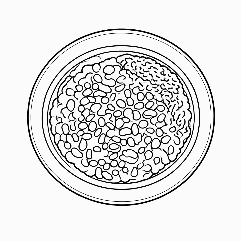 Desenho de Feijoada para colorir e imprimir grátis em folha A4