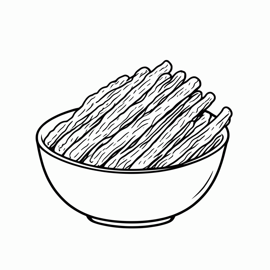 Desenho de Mandioca Frita para colorir e imprimir grátis em folha A4