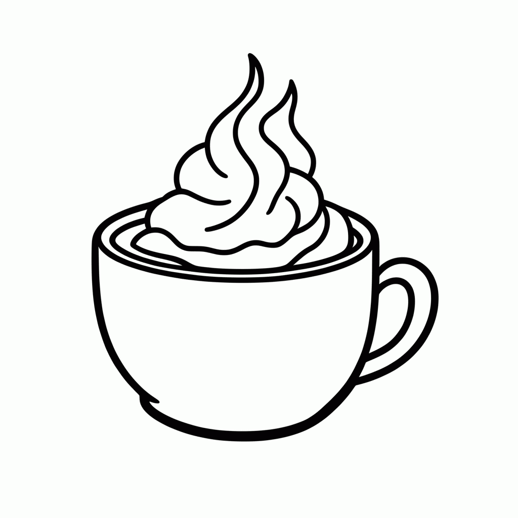 Desenho de Chocolate Quente para colorir e imprimir grátis em folha A4