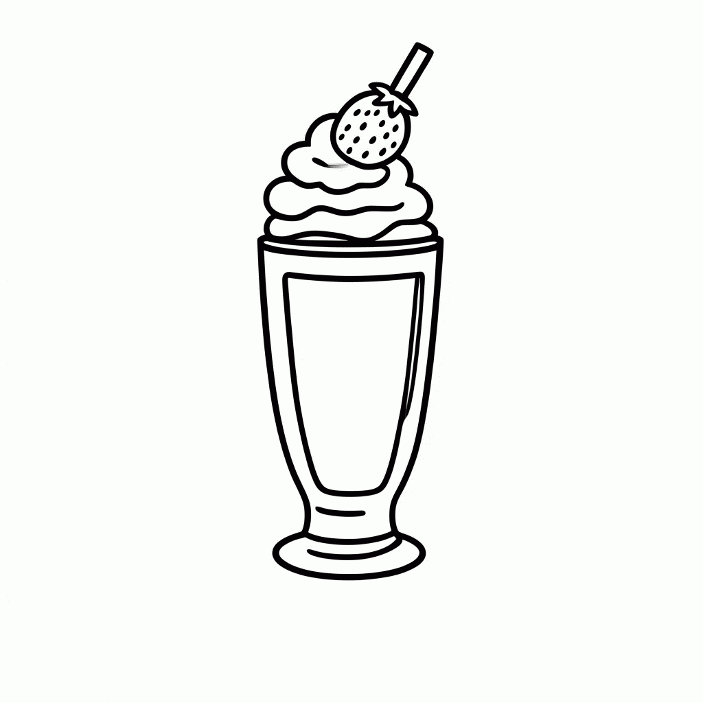Desenho de Milkshake De Morango para colorir e imprimir grátis em folha A4