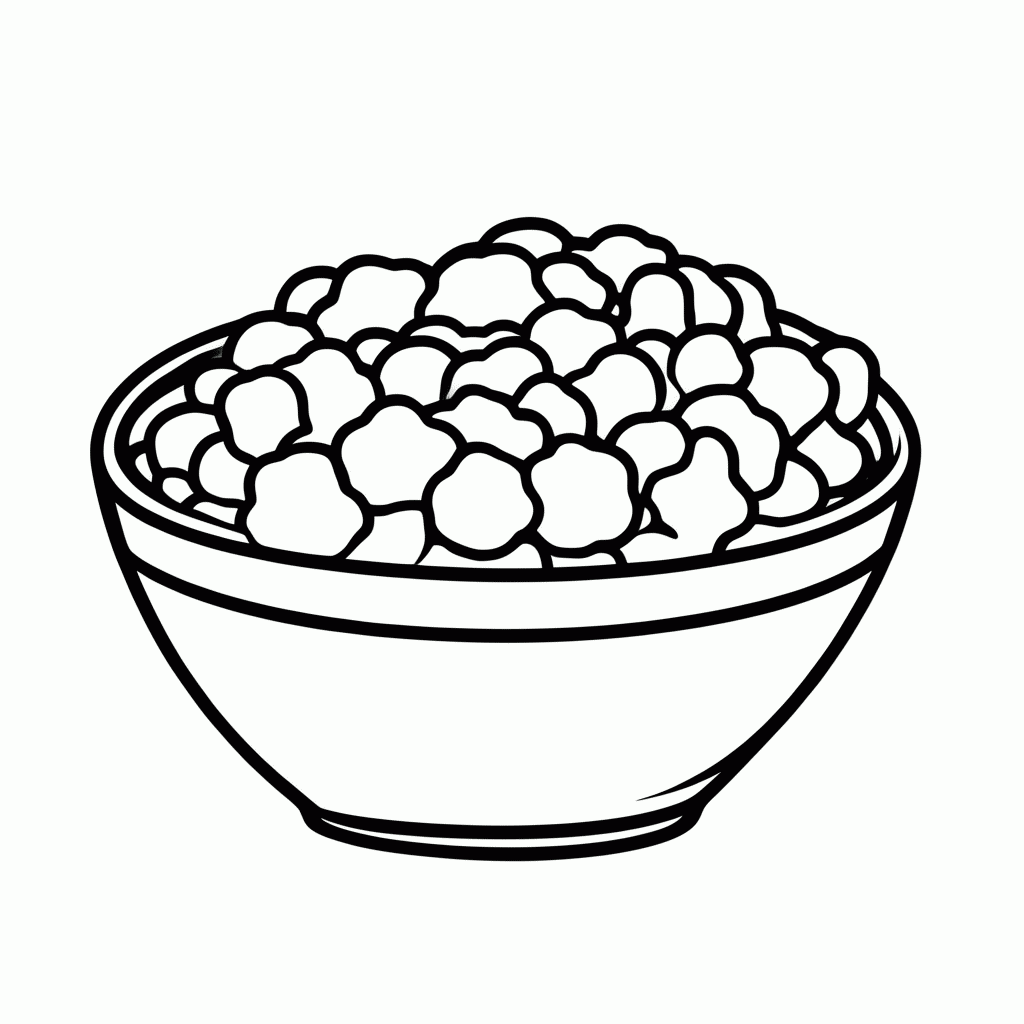 Desenho de Pipoca Doce para colorir e imprimir grátis em folha A4