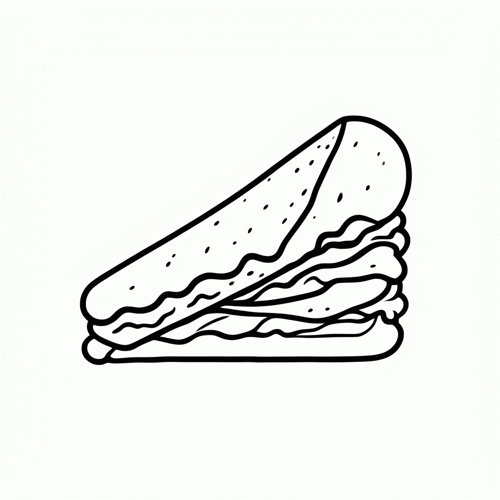 Desenho de Sanduiche Natural para colorir e imprimir grátis em folha A4