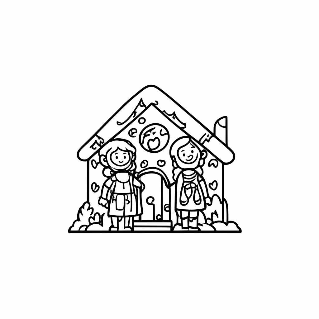 Desenho de Joao E Maria Casa Doce para colorir e imprimir grátis em folha A4