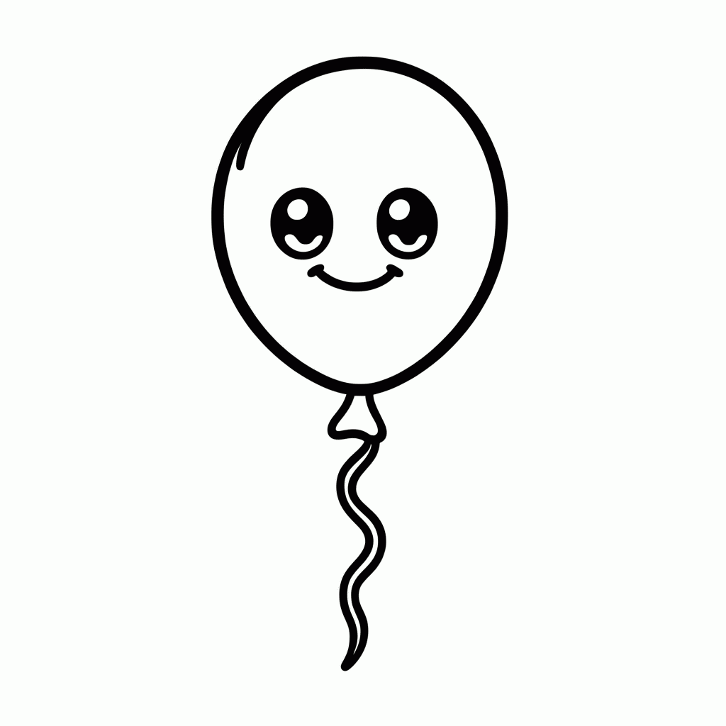 Desenho de Balão de Festa para colorir e imprimir grátis em folha A4