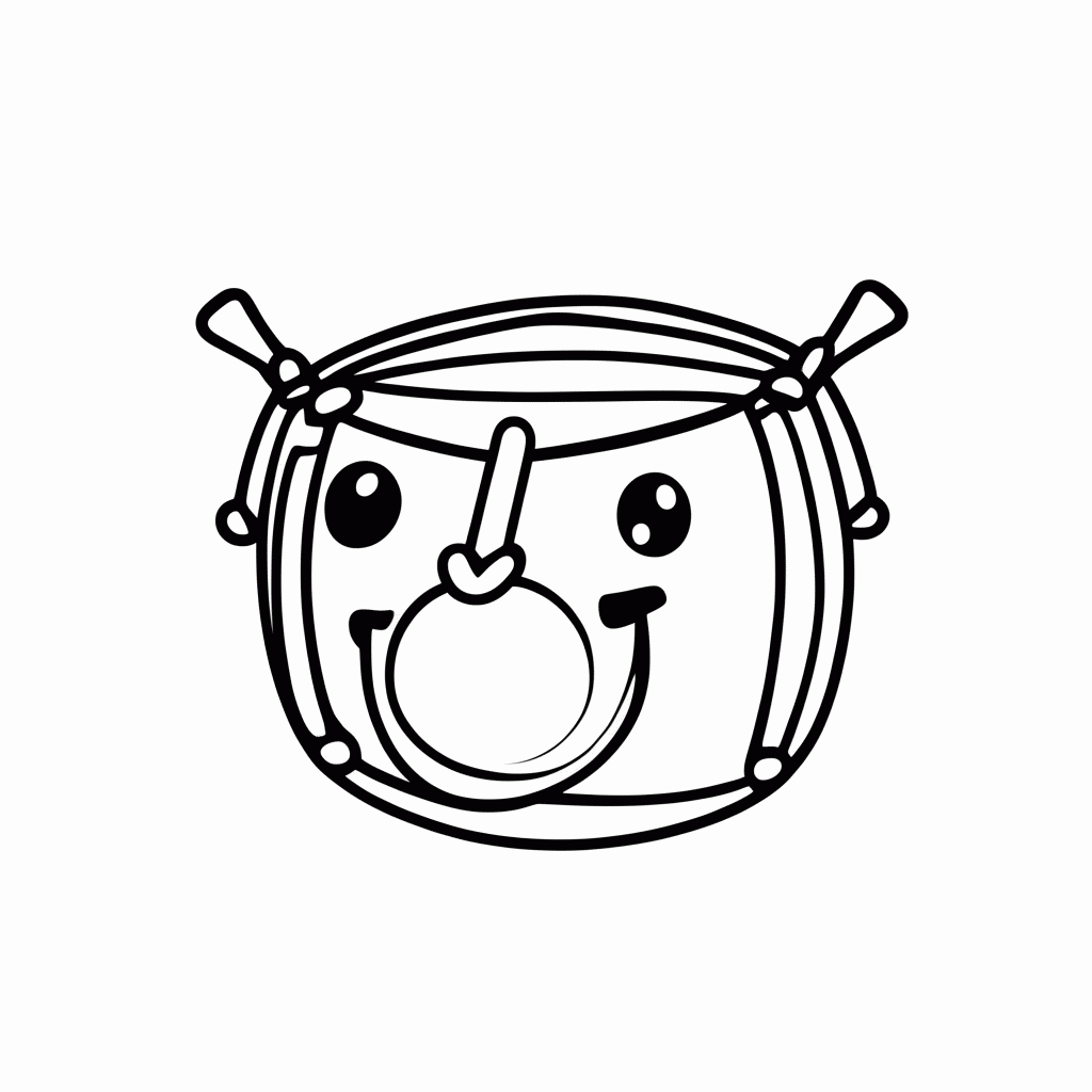 Desenho de Tambor de Torcida para colorir e imprimir grátis em folha A4
