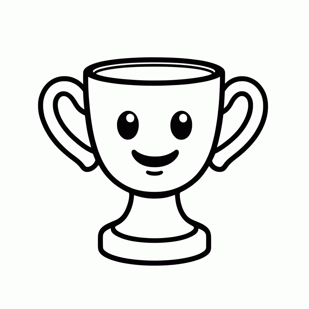Desenho de Troféu Fofinho para colorir e imprimir grátis em folha A4