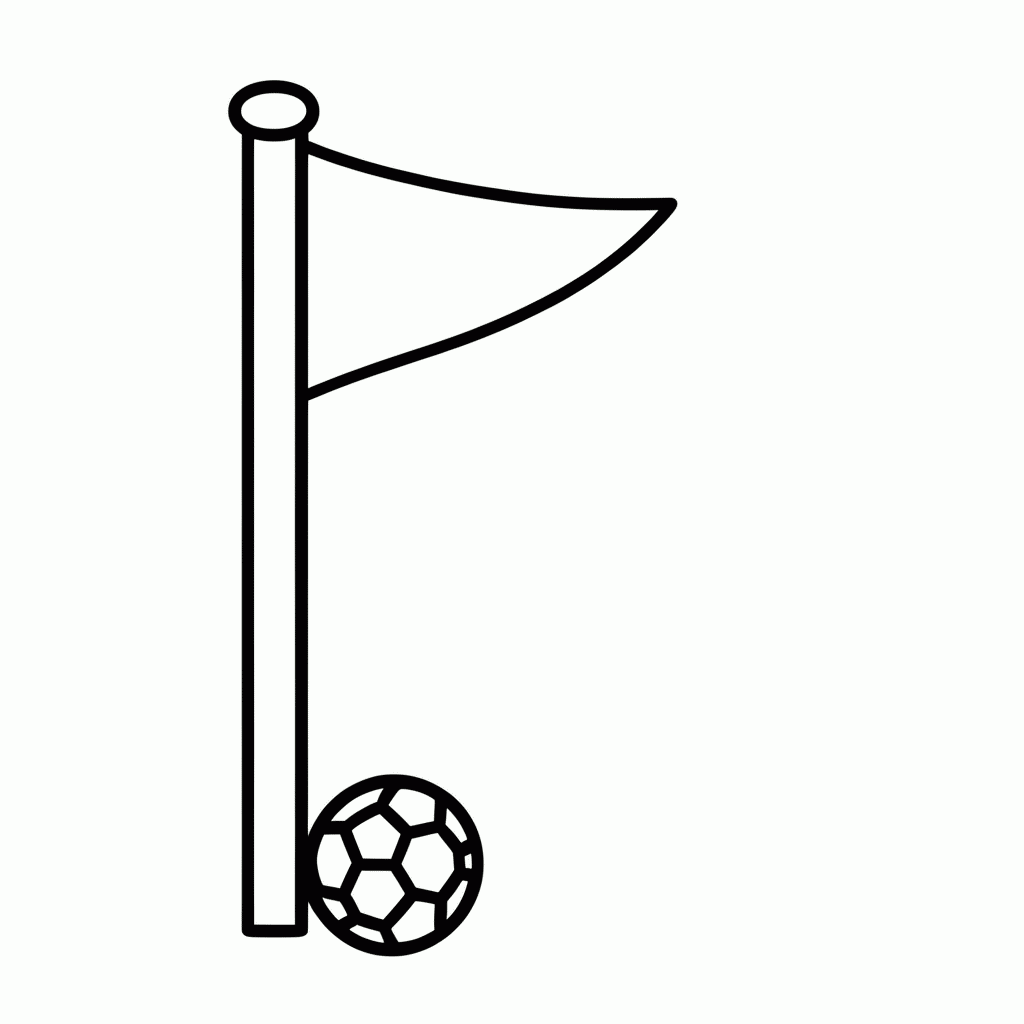 Desenho de Bandeira de Escanteio para colorir e imprimir grátis em folha A4