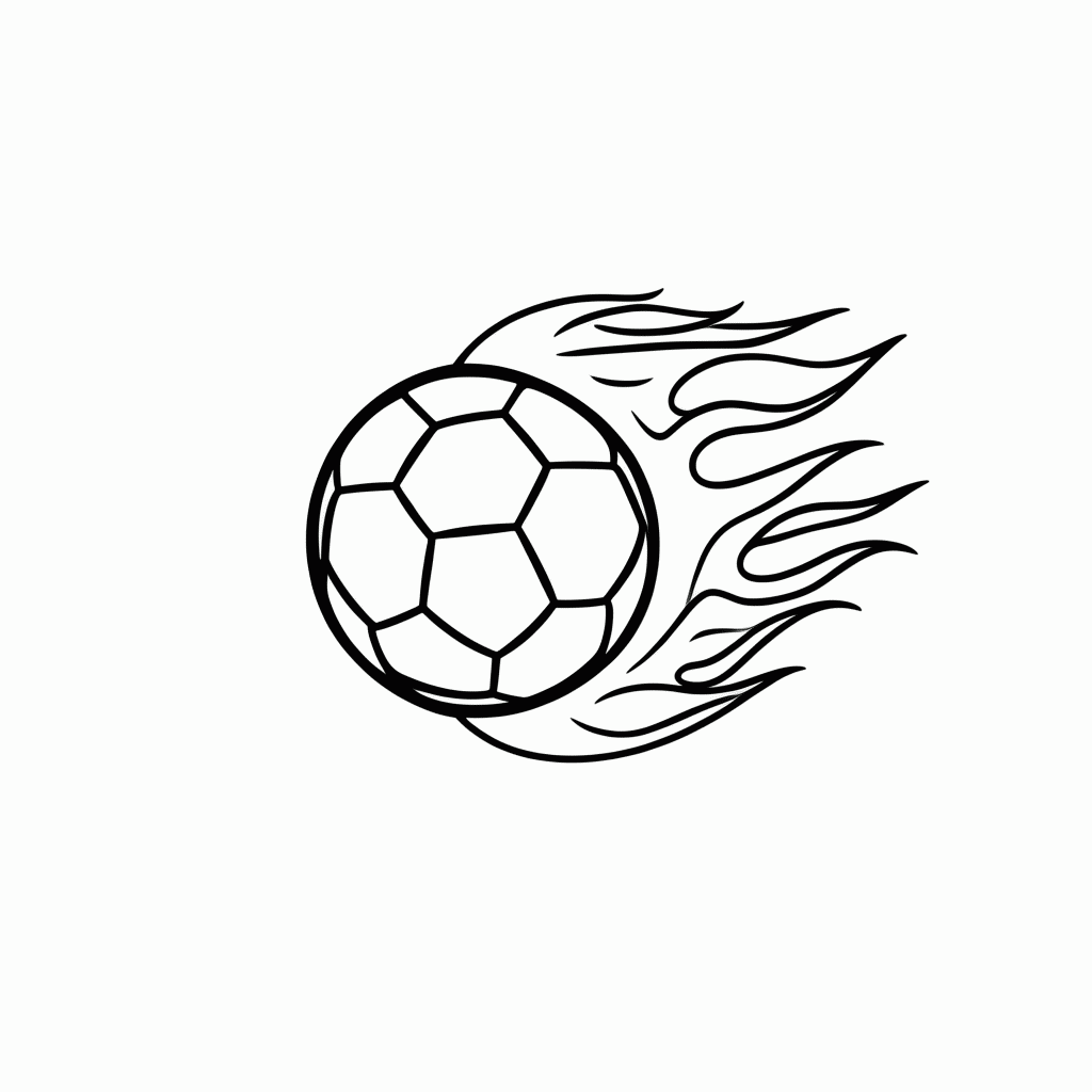 Desenho de Bola em Chamas para colorir e imprimir grátis em folha A4